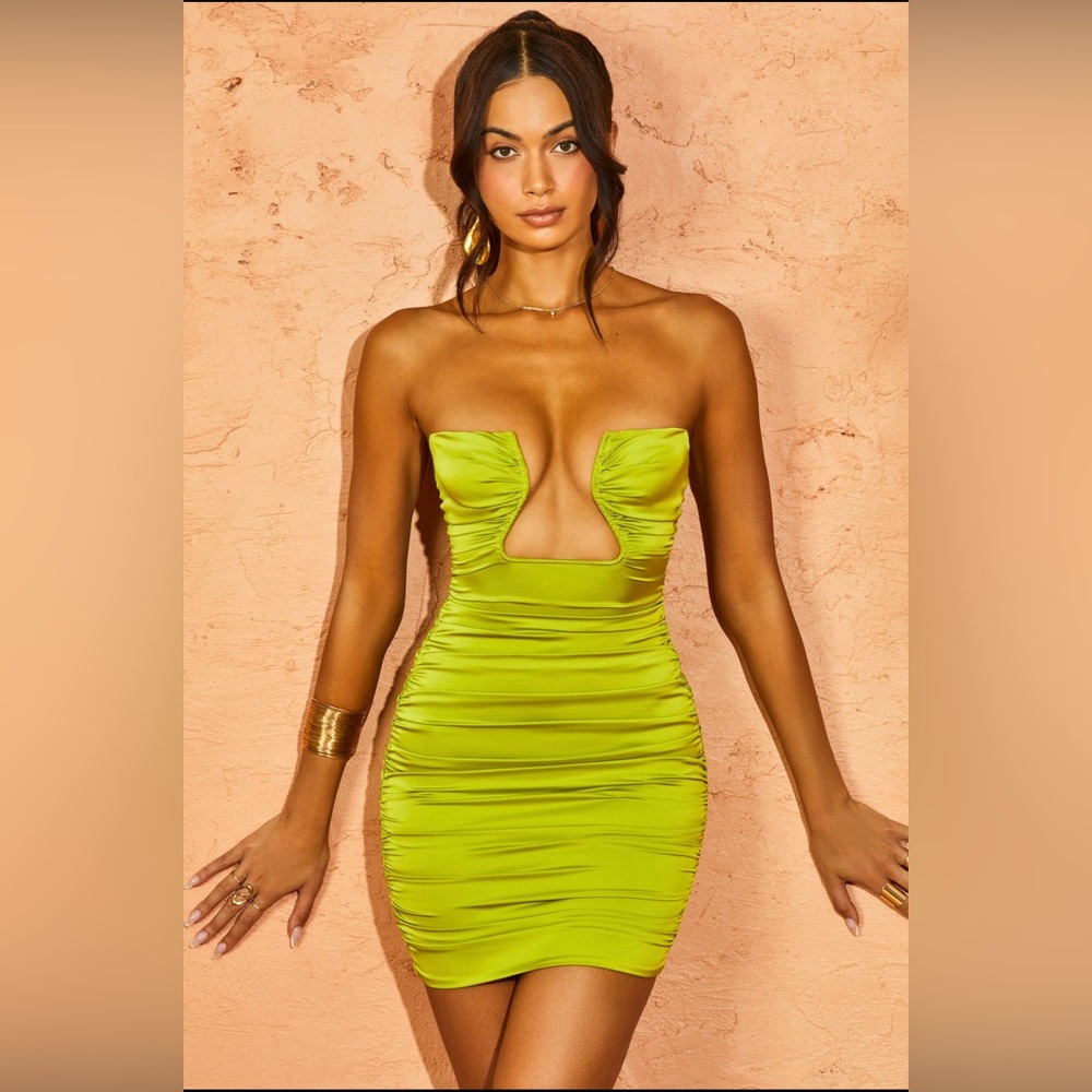 Structured Mini Dress Green from Oh Polly